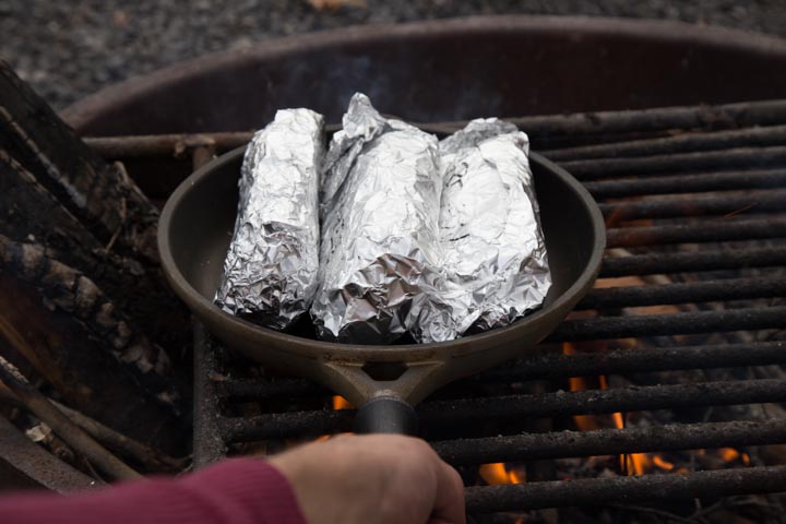 Campfire burritos